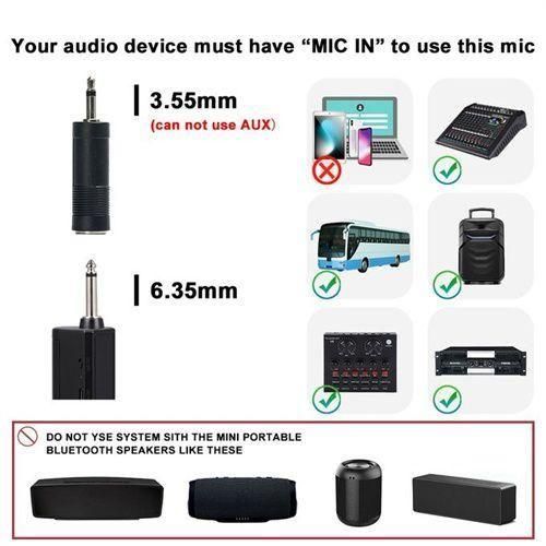 Wireless Microphone 2 Channels VHF Fixed Frequency Handheld Mic Micphone For Party Karaoke Professional Church Show Meeting