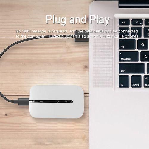 4G LTE Router MIFI Wireless 150Mbps - Portable WiFi Adapter, 10 Users, SIM Slot, White