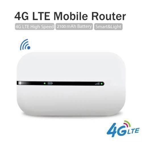 4G LTE Router MIFI Wireless 150Mbps - Portable WiFi Adapter, 10 Users, SIM Slot, White