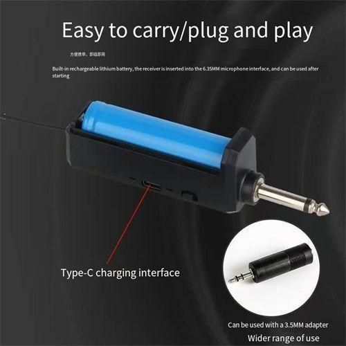 Wireless Microphone 2 Channels VHF Fixed Frequency Handheld Mic Micphone For Party Karaoke Professional Church Show Meeting