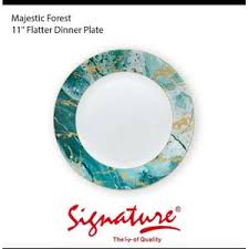 Signature Majestic Forest 11" Flatter Dinner Plate, a premium tableware item crafted from high-quality opalware.