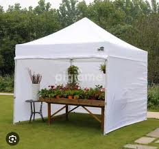 3x3 meter (10x10 feet) heavy-duty automatic pop-up gazebo canopy tent with three removable sidewalls.