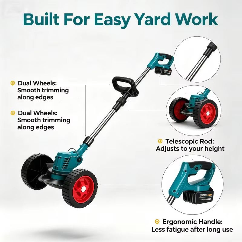 3-in-1 cordless electric weed wacker, brush cutter, and edger kit.