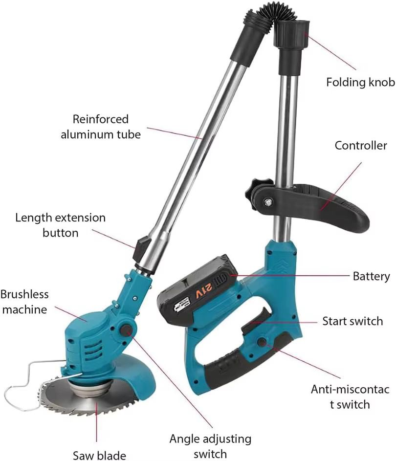 3-in-1 cordless electric weed wacker, brush cutter, and edger kit.
