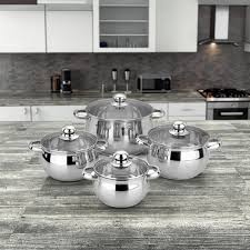 Edenberg 12-Piece Stainless Steel Cookware Set (Model EB-4038) engineered from high-grade stainless steel for optimal heat distribution