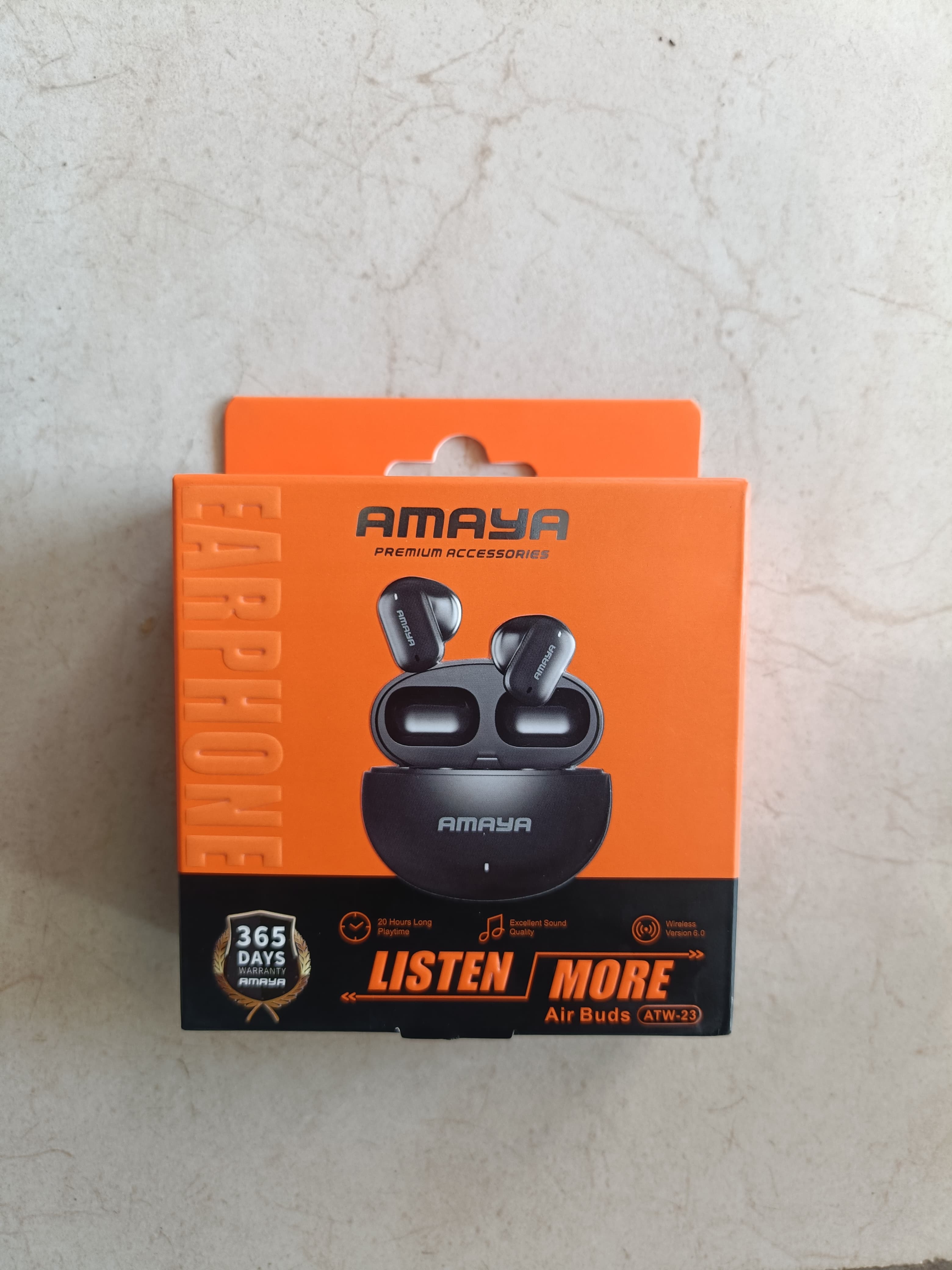 Amaya ATW-23 Wireless Bluetooth Earbuds Stereo Earphones with Charging Case Deep Bass HD Calls Touch Control Android iPhone Compatible