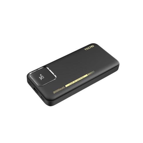 TECNO TPB-P204Q 20000mAh Power Bank 22.5W Fast Charging LED Display Built-in Type-C & Lightning Cables 3 Output Ports Portable Charger
