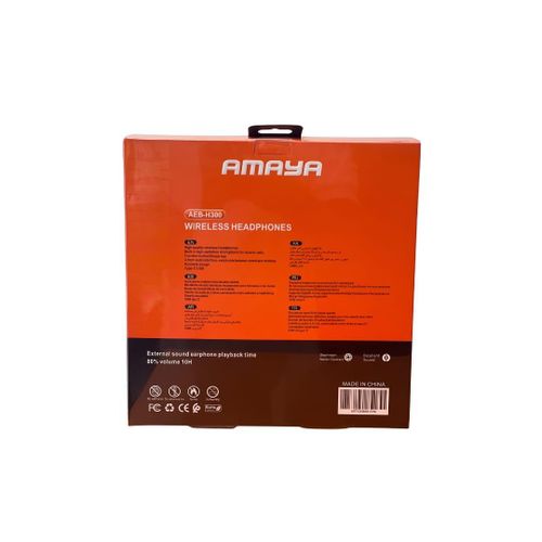 Amaya AEB-H300 Wireless Bluetooth Over-Ear Headphones AEBH300 Pure Bass Foldable Headset with HD Microphone Type-C Charging AUX Mode