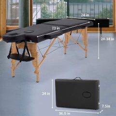 Massage Bed Portable Foldable Spa Table Adjustable Height Therapy Bed with Carry Bag for Home and Professional Use