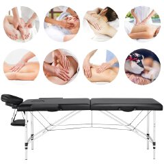 Portable Massage Bed Foldable Therapy Table Adjustable Height Spa Bed with Carry Bag for Home and Professional Use