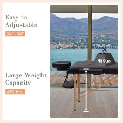 Massage Bed Portable Foldable Spa Table Adjustable Height Therapy Bed with Carry Bag for Home and Professional Use