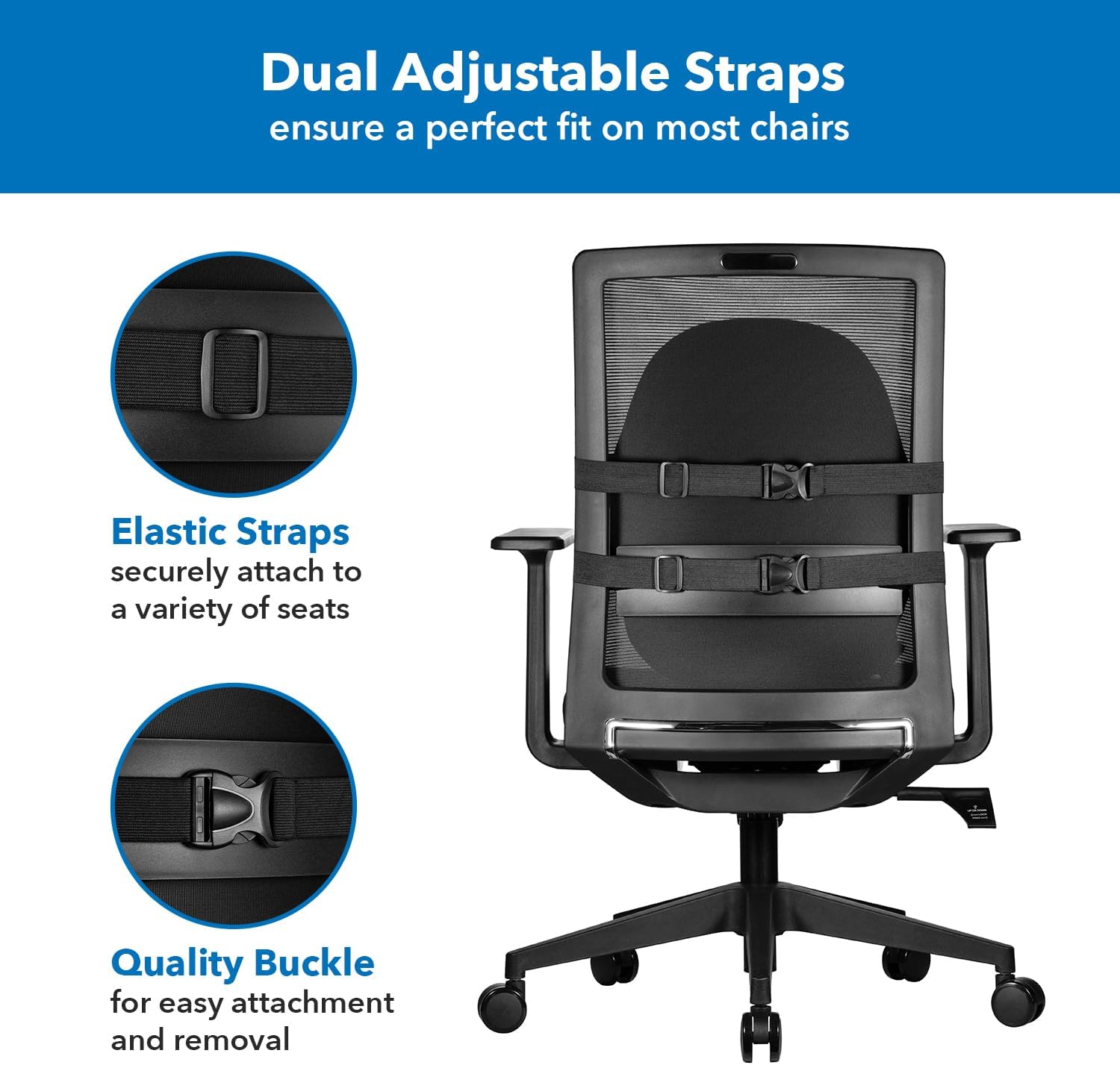 Cozy Orthopedic Back Rest Seat Cushion Ergonomic Memory Foam Lumbar Support for Back Pain Relief Office Chair and Car