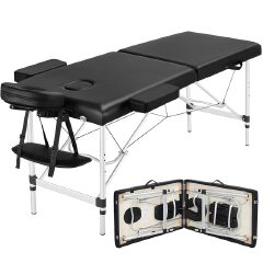 Portable Massage Bed Foldable Therapy Table Adjustable Height Spa Bed with Carry Bag for Home and Professional Use