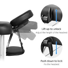 Portable Massage Bed Foldable Therapy Table Adjustable Height Spa Bed with Carry Bag for Home and Professional Use
