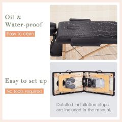 Massage Bed Portable Foldable Spa Table Adjustable Height Therapy Bed with Carry Bag for Home and Professional Use