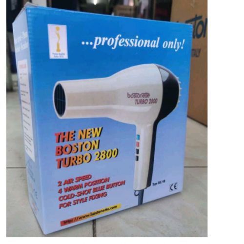 Boston Turbo 2800 Professional Hair Dryer – Heavy Duty Commercial Blow Dryer, High Power Fast Drying, Multi Heat Settings, Salon Use.