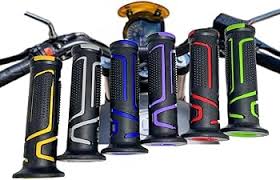 Anti-Slip Rubber Motorcycle Handle Grips – Universal Non-Slip Handlebar Grips for Motorbike & Bike.