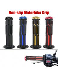 Anti-Slip Rubber Motorcycle Handle Grips – Universal Non-Slip Handlebar Grips for Motorbike & Bike.