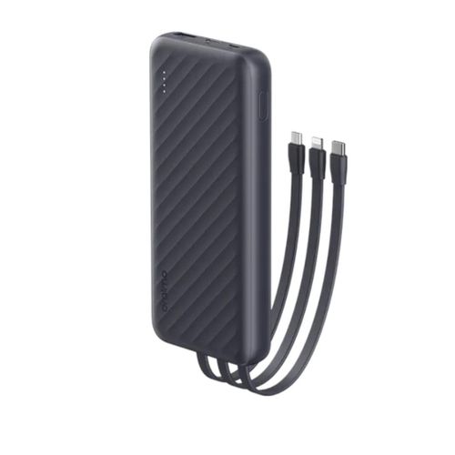 Super Oraimo Portable 10000mAh Power Bank, 12W Fast Charging, 3-in-1 Built-In Cables (Lightning, Type-C & Micro USB), Compact Universal Portable Charger.