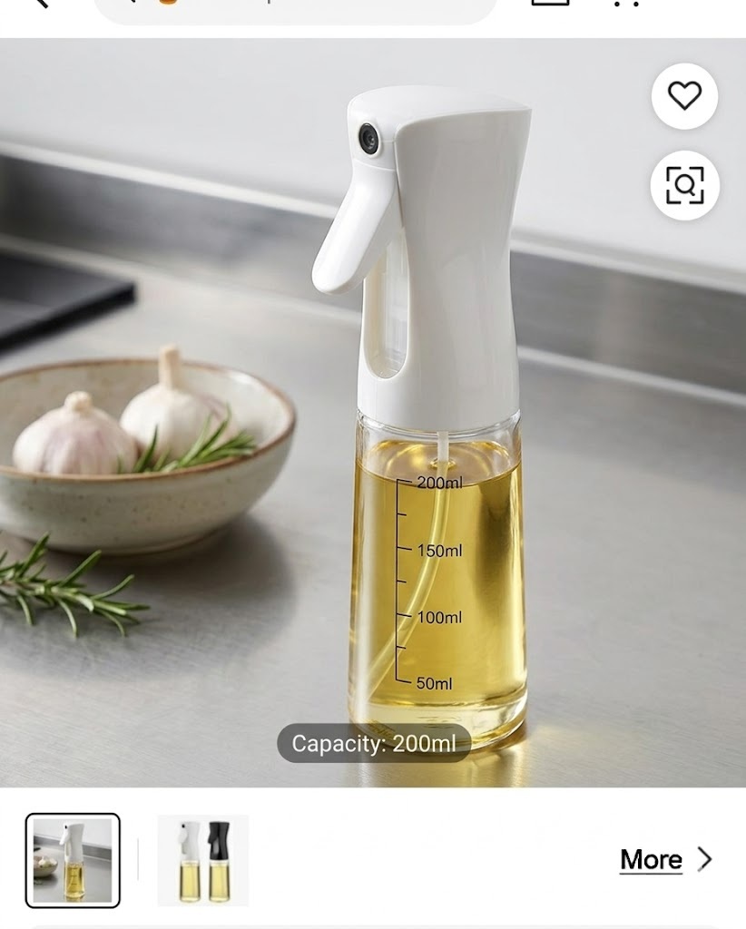 Premium Oil Sprayer for Cooking - 200ml Glass Olive Oil Mister