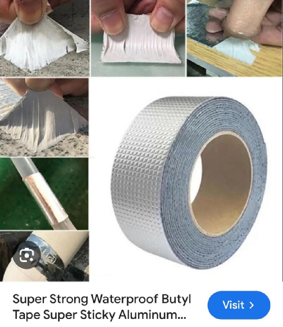 *New arrival🍇🫒* 🧊🪴5cmx5M very strong adhesive butyl tape now available.ideal for roof leaks,window sealing,gutters down spouts e.t.c