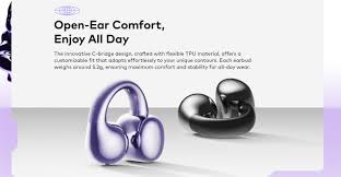Itel BudsFit 5 Wireless Earbuds IEW-55, 32H Battery, AI Noise Cancellation, IP54 Waterproof, Bluetooth Earphones, Deep Bass, Gaming Low Latency, Open Ear Comfort Design