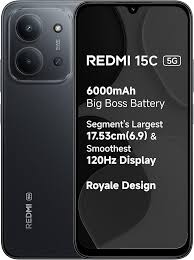Redmi 15C Smartphone 6.9” Display 6000mAh Battery 50MP Camera Android 15 Budget Phone Fast Performance Large Screen Long Lasting Battery Dual SIM 4G Mobile Phone