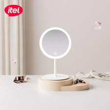 Itel IMM-01 LED Makeup Mirror Rechargeable Smart Touch Cosmetic Mirror With 3 Lighting Modes, USB Type-C Charging, Adjustable Brightness, Portable Wireless Vanity Mirror for Home & Travel