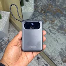 Infinix XPower 10 Pro 10000mAh Power Bank 22.5W Fast Charging Portable Charger with Built-in Type-C Cable LED Display Dual Output Compact Travel Power Bank for Android iPhone Tablets