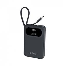 Infinix XPower 10 Pro 10000mAh Power Bank 22.5W Fast Charging Portable Charger with Built-in Type-C Cable LED Display Dual Output Compact Travel Power Bank for Android iPhone Tablets