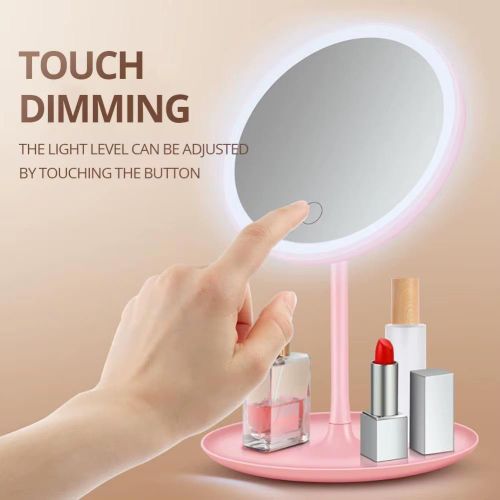 Itel IMM-01 LED Makeup Mirror Rechargeable Smart Touch Cosmetic Mirror With 3 Lighting Modes, USB Type-C Charging, Adjustable Brightness, Portable Wireless Vanity Mirror for Home & Travel