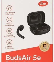 itel Buds Air 5E IEW-52 True Wireless Earbuds Bluetooth 5.4 – Deep Bass Sound, AI Call Noise Cancellation, 39H Playtime, IP54 Water Resistant, Type-C Fast Charging