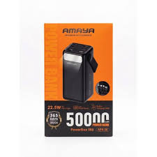 Amaya APB 50 Power Bank portable charger for smartphones and accessories. Compact mobile backup battery with USB charging, travel‑friendly design, and convenient power for everyday use.