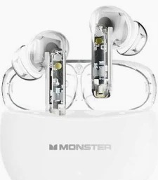 Monster AirStar W33 Wireless Bluetooth Earbuds, Bluetooth 5.4 TWS Earphones, Deep Bass Stereo Sound, HD Calling, Low Latency Gaming Mode, Type-C Fast Charging, Long Battery Life