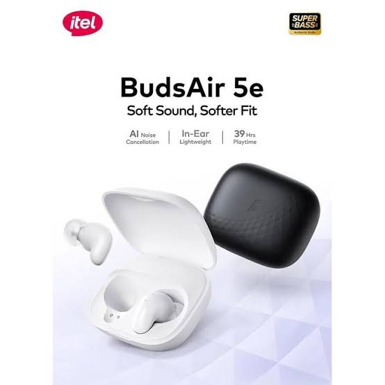 itel Buds Air 5E IEW-52 True Wireless Earbuds Bluetooth 5.4 – Deep Bass Sound, AI Call Noise Cancellation, 39H Playtime, IP54 Water Resistant, Type-C Fast Charging