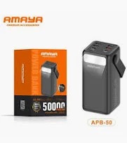 Amaya APB 50 Power Bank portable charger for smartphones and accessories. Compact mobile backup battery with USB charging, travel‑friendly design, and convenient power for everyday use.