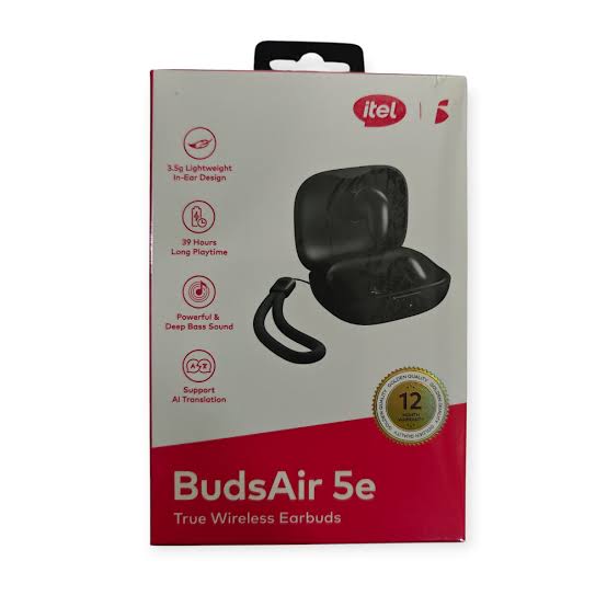 itel Buds Air 5E IEW-52 True Wireless Earbuds Bluetooth 5.4 – Deep Bass Sound, AI Call Noise Cancellation, 39H Playtime, IP54 Water Resistant, Type-C Fast Charging