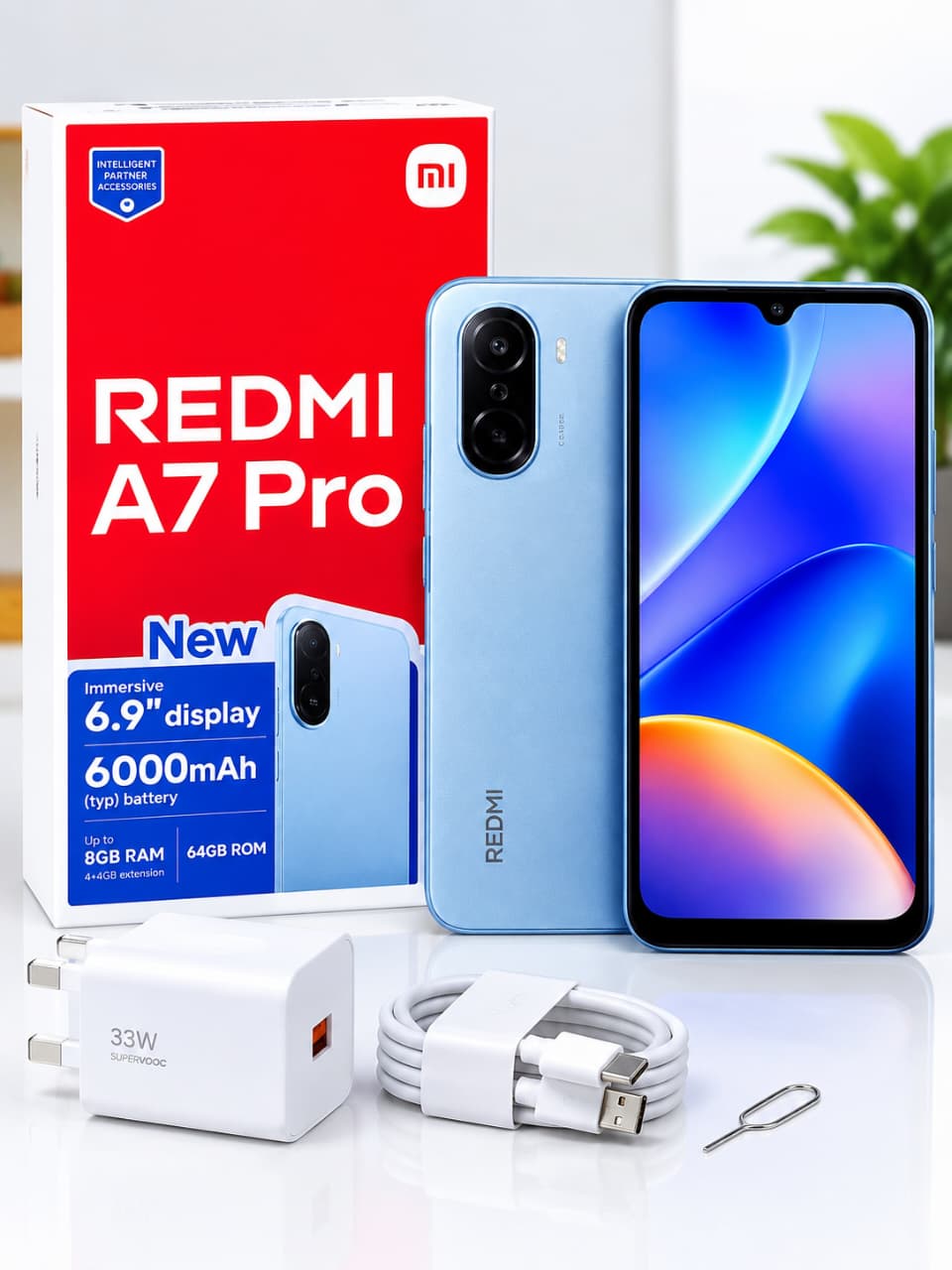 Redmi A7 Pro 4GB RAM 64GB ROM Smartphone – Dual SIM Android Mobile Phone, 6.9' display, 6000mAh battery, octa core processor