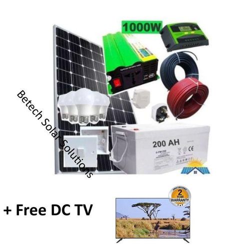 Sunlight Solar 500 Watts Solar Panel Full Kit + 200AH Battery + 600W Inverter + 20AH Controller + Free 32 DC Solar TV.......
