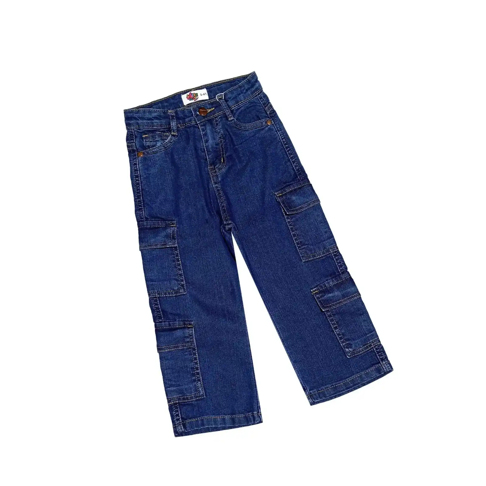 👖💙 Girls Original Mummy Cargo Jeans – Ages 7–14 Years ✨ Trendy High Waist Denim Pants 🔥 Comfortable Kids Streetwear