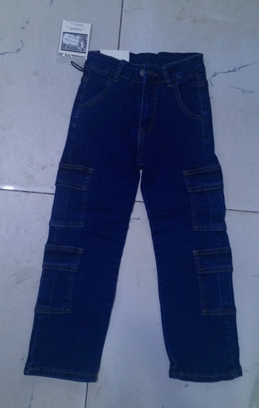 👖💙 Girls Original Mummy Cargo Jeans – Ages 7–14 Years ✨ Trendy High Waist Denim Pants 🔥 Comfortable Kids Streetwear