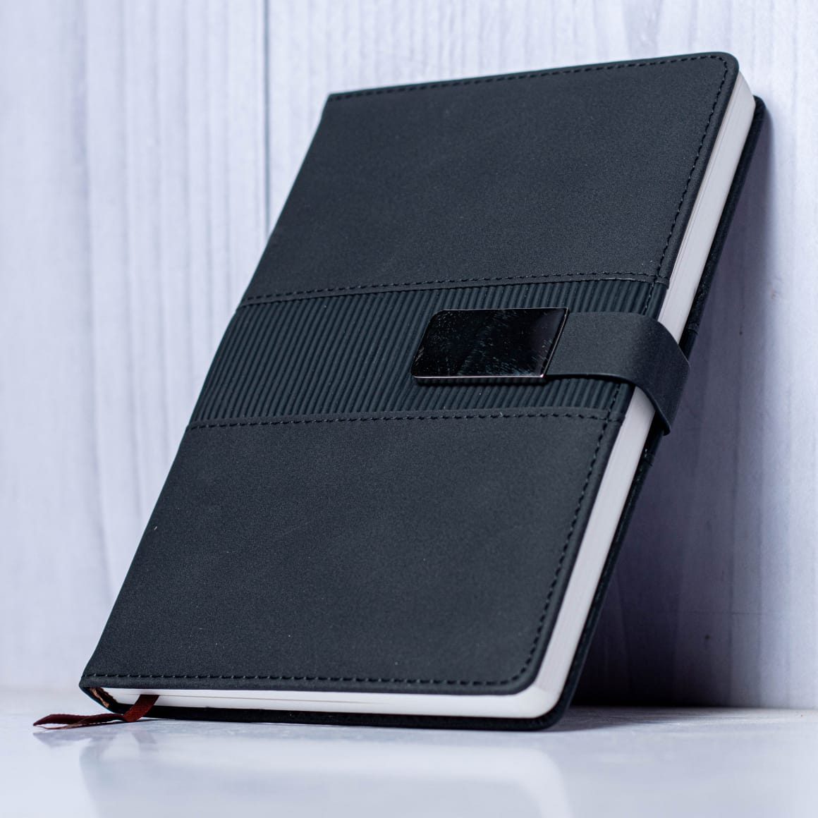 📒 Executive A5 Silver Buckle Notebook – Premium PU Leather Journal ✨ Custom Logo (UV / DTF / Engraving) 🎁 Free Gift Included