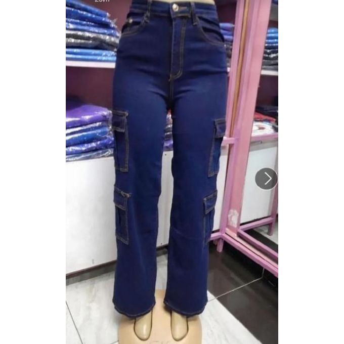 👖💙 Girls Original Mummy Cargo Jeans – Ages 7–14 Years ✨ Trendy High Waist Denim Pants 🔥 Comfortable Kids Streetwear