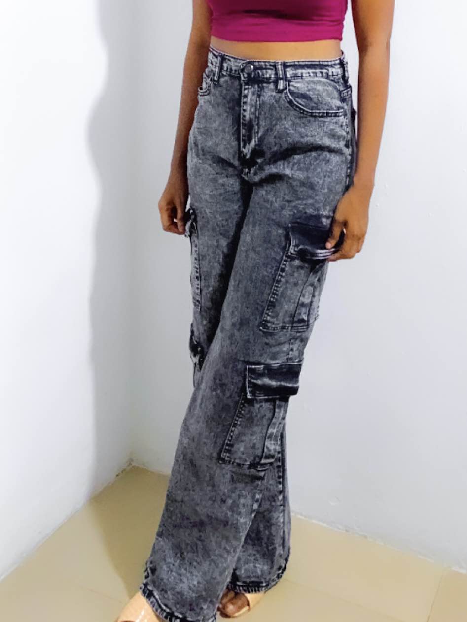 👖💙 Girls Original Mummy Cargo Jeans – Ages 7–14 Years ✨ Trendy High Waist Denim Pants 🔥 Comfortable Kids Streetwear