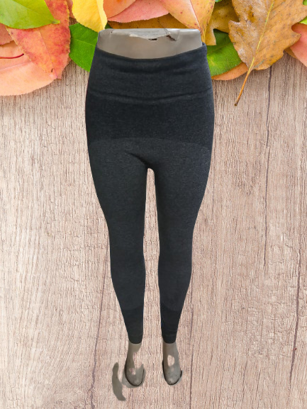 ⚡ FITNESS FAVOURITE! Women's Dark Grey High-Waisted Seamless Workout Leggings – Supportive Waistband Contoured Ribbed Stretch Tights