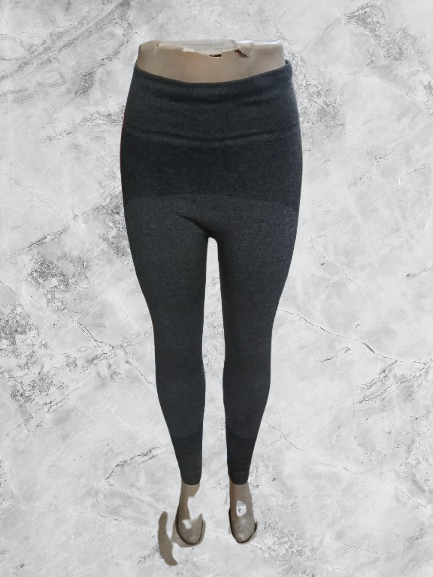 ⚡ FITNESS FAVOURITE! Women's Dark Grey High-Waisted Seamless Workout Leggings – Supportive Waistband Contoured Ribbed Stretch Tights