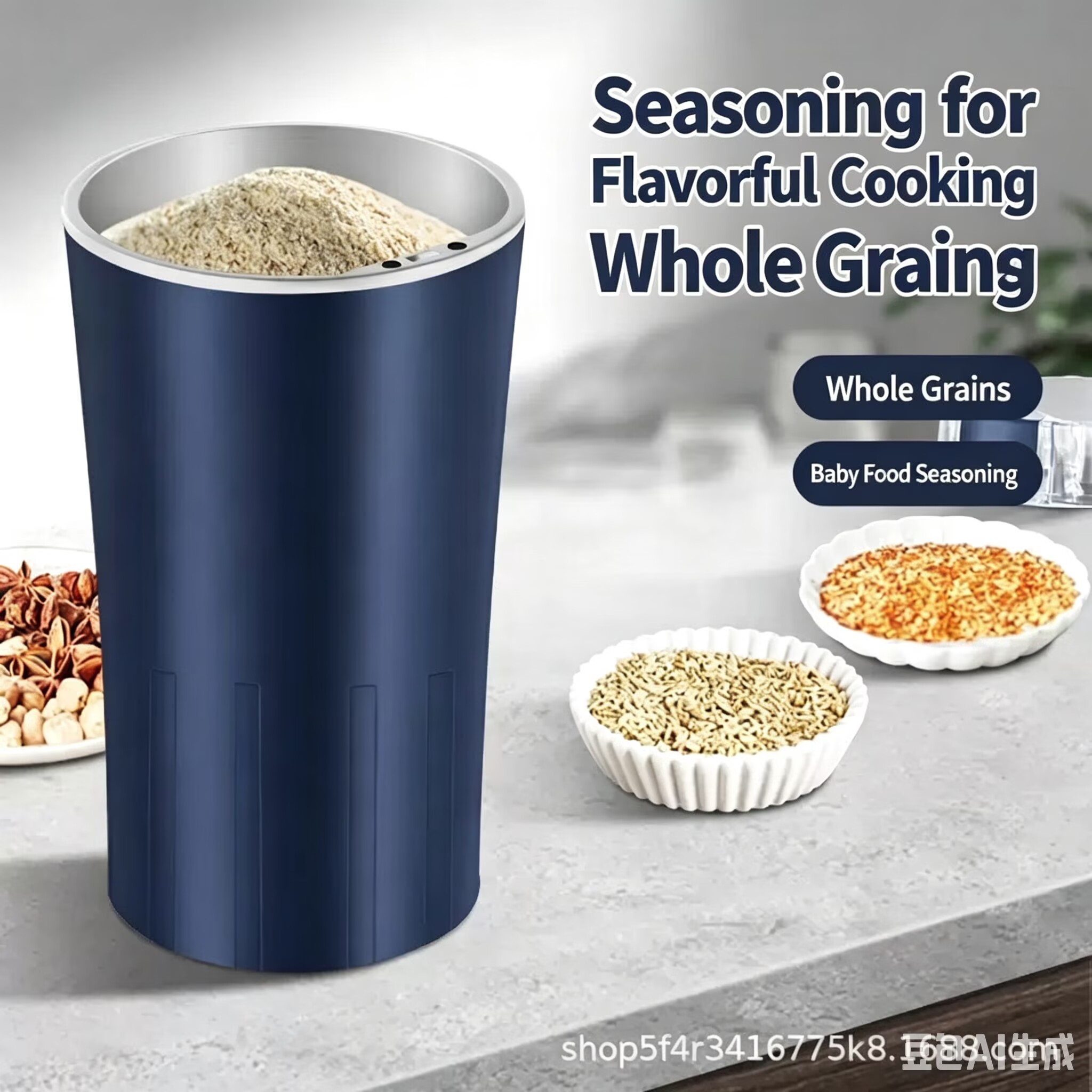 The new electric coffee grinder, spice grinder, coffee beans and vanilla grinder, a button-style stainless steel grinder, is suitable for grinding vanilla, peanuts and coffee beans.
