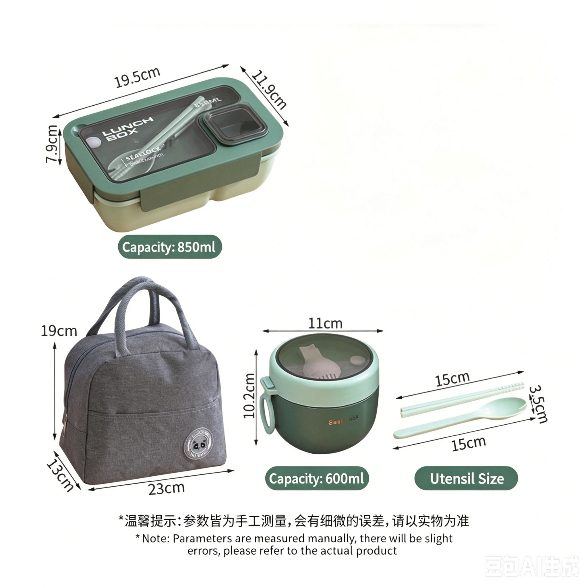 The new lunch box set includes portable leak-proof storage boxes, soup cups with lids, insulated bags for keeping hot food warm, and reusable heat-insulated food containers. It is suitable for office