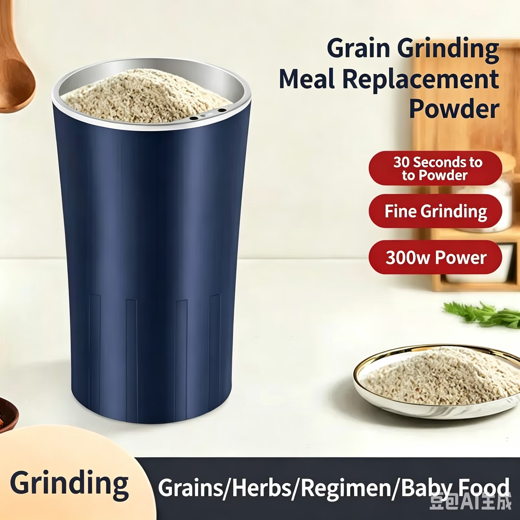 The new electric coffee grinder, spice grinder, coffee beans and vanilla grinder, a button-style stainless steel grinder, is suitable for grinding vanilla, peanuts and coffee beans.