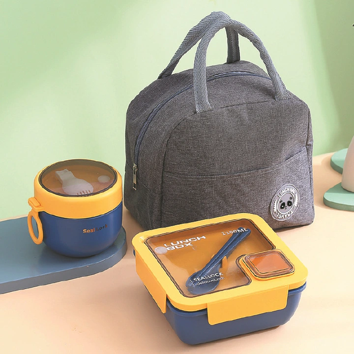 The new lunch box set includes portable leak-proof storage boxes, soup cups with lids, insulated bags for keeping hot food warm, and reusable heat-insulated food containers. It is suitable for office